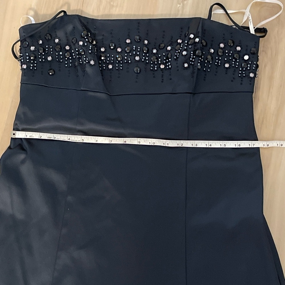 Elegant Navy Blue Beaded Dress OLEG CASSINI size 14 NTG - Picture 12 of 14